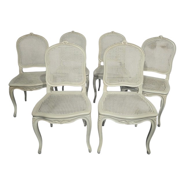 French Bergere Dining Chairs, 1910s, Set of 6 For Sale