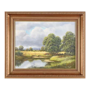 John S Haggan River Landscape with Rain Clouds in Ireland by 20th Century Modern Irish Artist, 1985