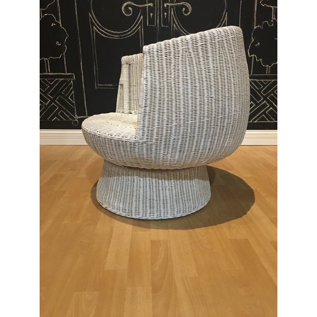 1960s 1960s Rattan Swivel Tulip Chairs - A Pair For Sale - Image 5 of 7