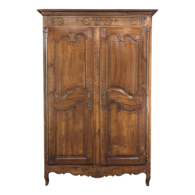 19th Century Country French Fruitwood Armoire From Normandy For Sale