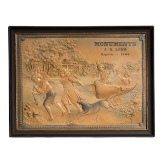 19th Century Embossed Advertising Relief for J. H. Long Monument Works For Sale