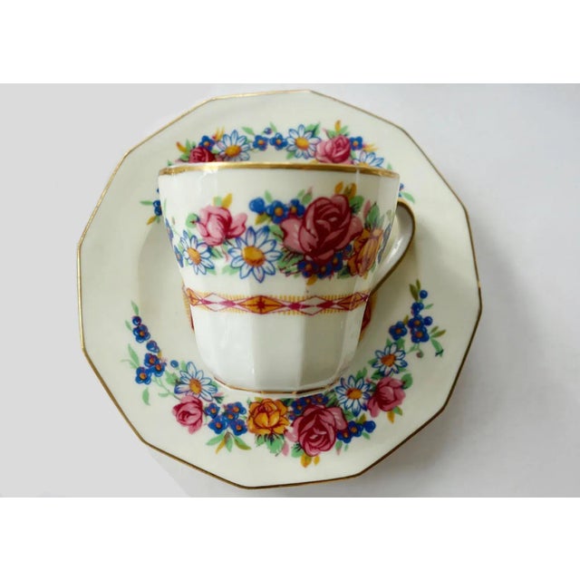 Traditional 1900s C. Ahrenfeldt Limoges Demitasse and Saucers for Wright Tydale & Van Roden - Set of 6 For Sale - Image 3 of 13