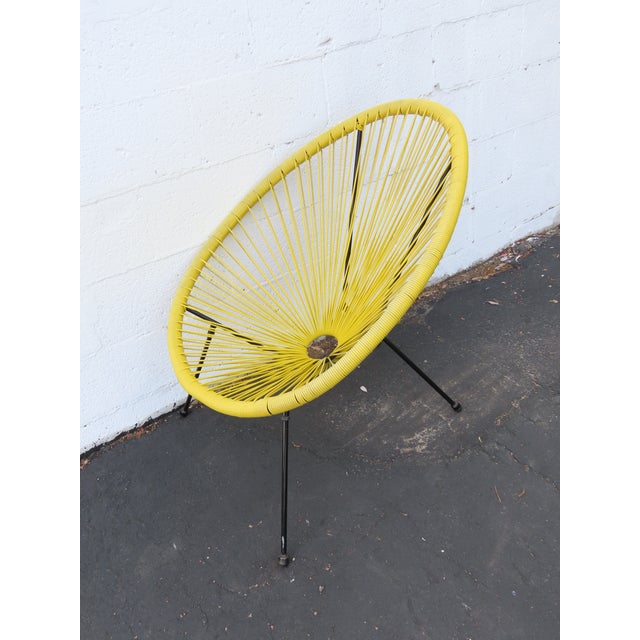 Acapulco Yellow Woven Wicker Indoor and Outdoor Patio Lounge Chair a Pair 6607 For Sale - Image 9 of 12