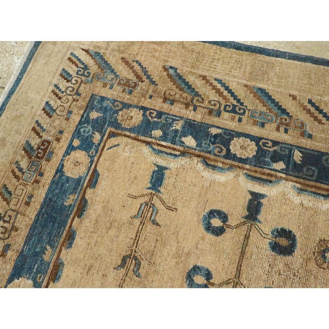 Sand Galerie Shabab Collection Early 20th Century Handmade East Turkestan Khotan Gallery Carpet, Circa 1900 For Sale - Image 8 of 9