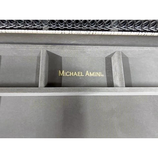 Wood Michael Amini Jane Seymour Silvered Mirrored Night Stand For Sale - Image 7 of 8