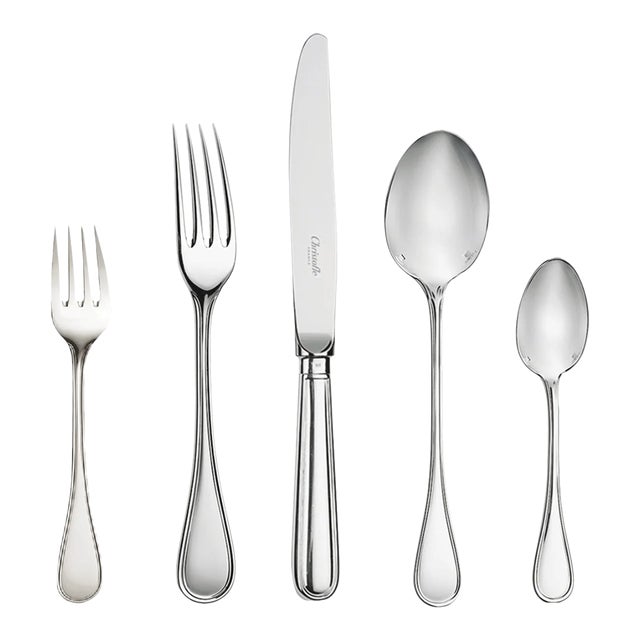 1990s 2x Christofle Albi Silver-Plated 5-Piece Place Setting For Sale