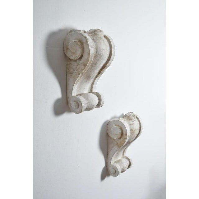 Plaster Scrolls Wall Sconces, 1930s, Set of 2 For Sale - Image 6 of 6