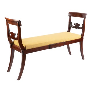 Early 19th Century American Mahogany Chair Back Window Bench For Sale