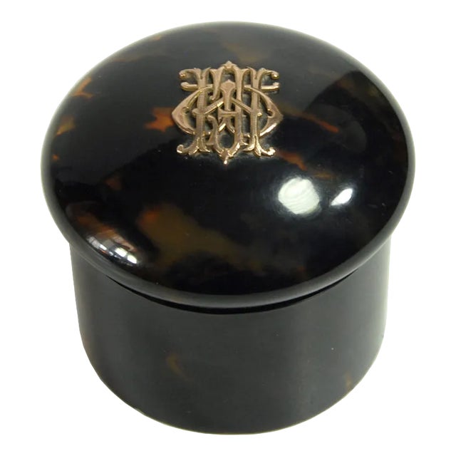 19th Century Edwardian Faux Tortoiseshell Small Container by J.C. Vickery, 1890s For Sale