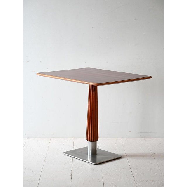 Mahogany Bar Table with Steel Base, 1930s For Sale - Image 3 of 10