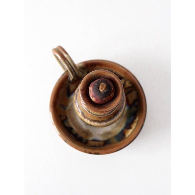 Ceramic Vintage Handmade Studio Pottery Oil Lamp For Sale - Image 7 of 13