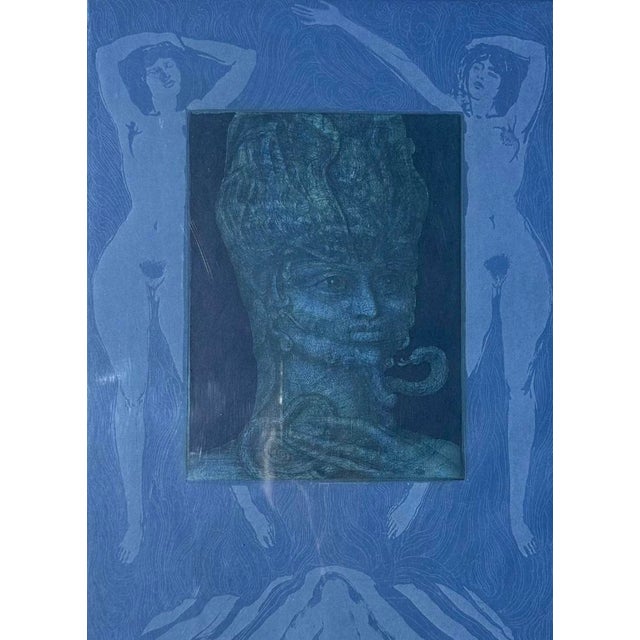 Ernst Fuchs (Austrian, 1930–2015) Sphinx Mystagoga (Sheet No. 6 From Die Sieben Bilder Und Sprüche Der Sphinx) Aquatint Etching | 1967 | Edition 63/99 For Sale - Image 4 of 18