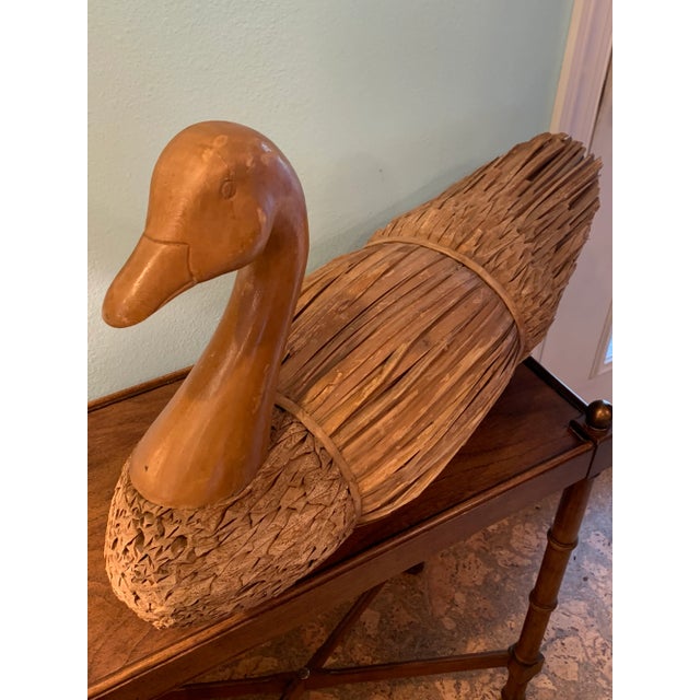 Cabin Large Reed and Rush Goose For Sale - Image 3 of 4