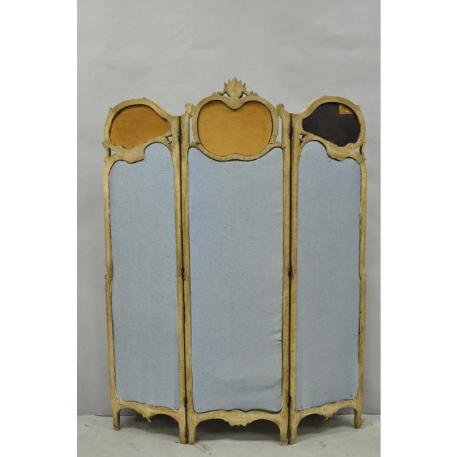 Antique French Louis XV Hand Painted Petite 3 Panel Folding Dressing Screen For Sale - Image 17 of 18