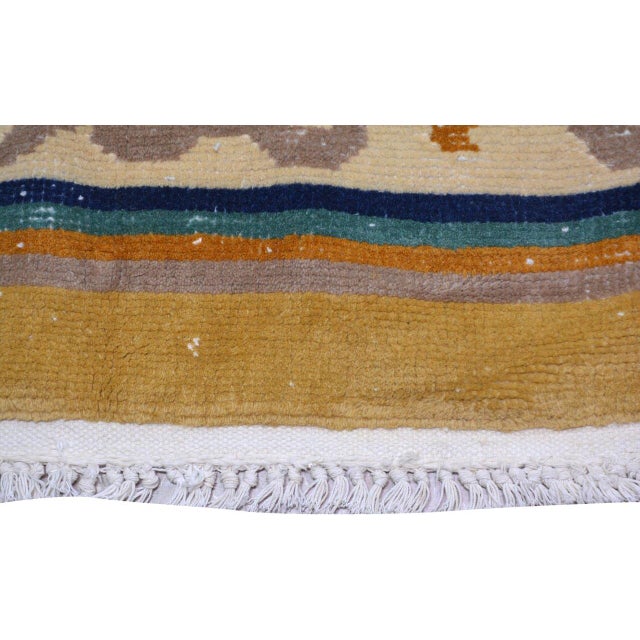 Vintage Chinese Art Deco Hand Knotted Wool Rug, 9'8x13'3 For Sale - Image 4 of 6
