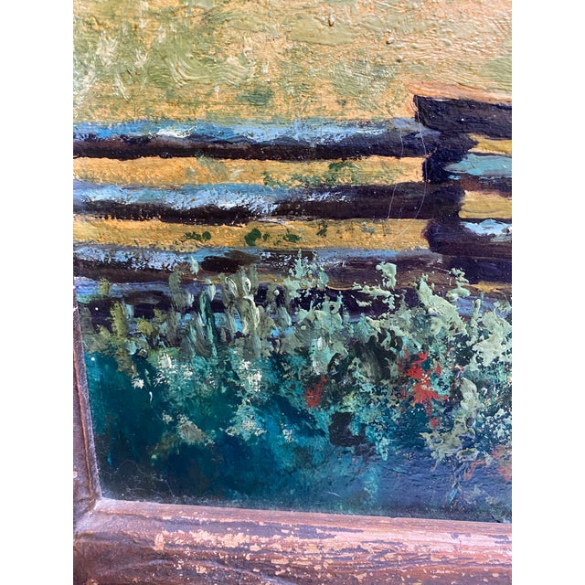 Wood Vintage 1947 Scenic Landscape Oil on Board Painting by Lydia Hankenmeier For Sale - Image 7 of 11