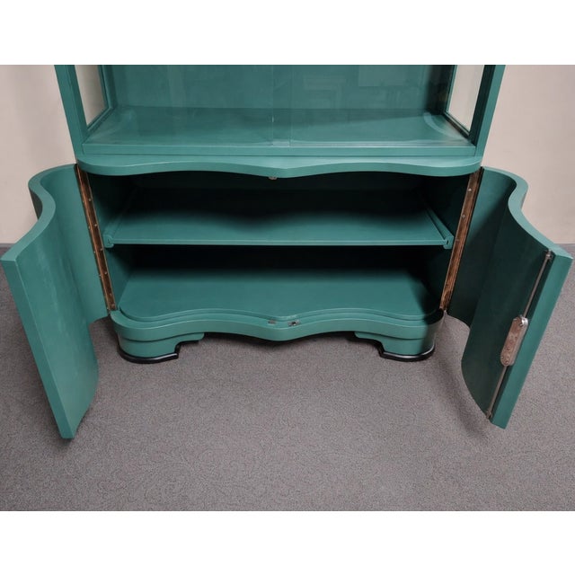 Turquoise Vintage Art Deco Display Case, 1950s For Sale - Image 8 of 11