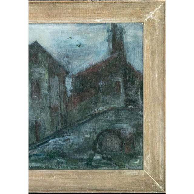 Modern 1936 Gordon McCouch Deserted Houses Modernist Landscape Oil on Board For Sale - Image 3 of 18