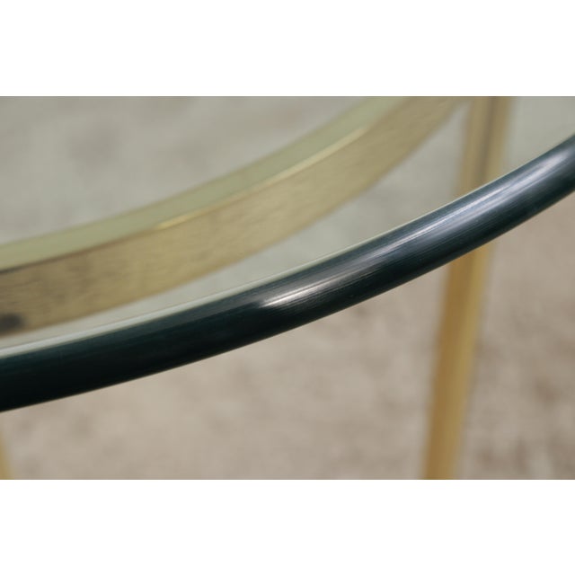 1980s Pair of Brass & Glass Round End Tables For Sale - Image 5 of 14