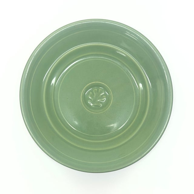 Ceramic Green on Green Textural Wall Plate Curation - Group of 5 For Sale - Image 7 of 12