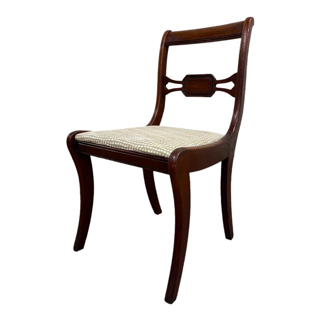 Vintage Drexel Duncan Phyfe Regency Style Pierced Bow Back Dining Side Chair For Sale