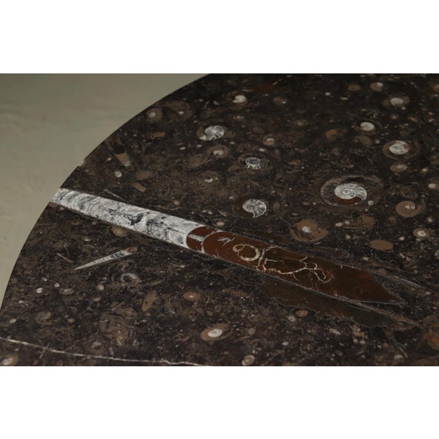 Vintage Fossil Limestone and Wood Coffee Table from Metaform, 1980s For Sale - Image 6 of 10