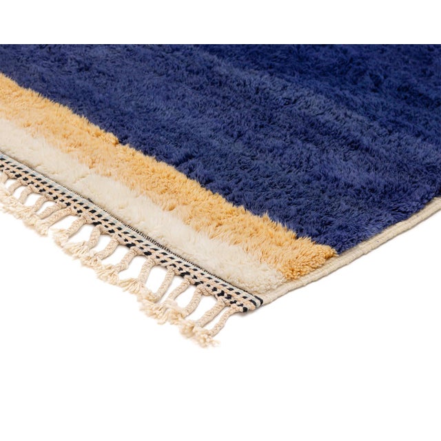 Contemporary Bold Color-Block Hand-Knotted Moroccan Wool Rug | 10'2" X 7'11" | One of a Kind For Sale - Image 3 of 7