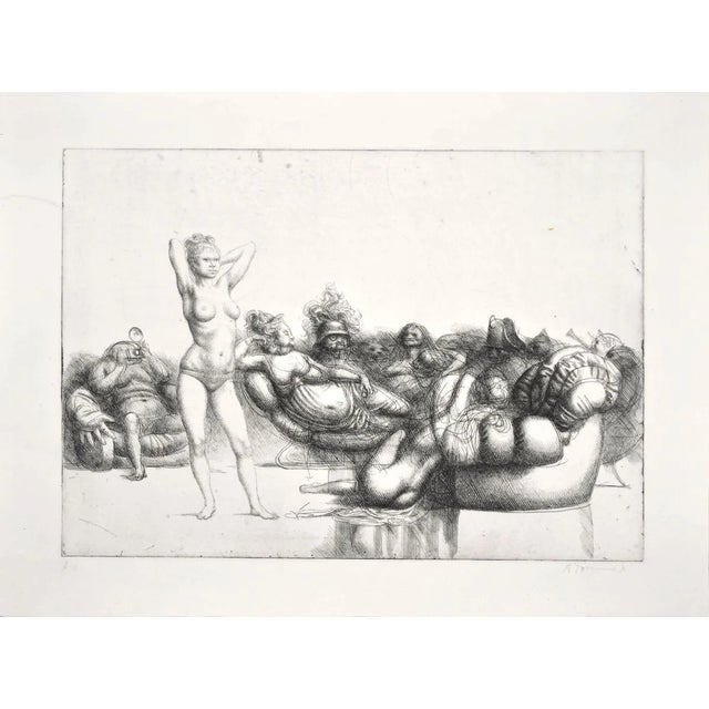 Satyrical Scene - Original Etching by R. Tommasi Ferroni - 1970s 1970s For Sale