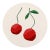 Circle Cherries - Original Vibrant Abstract Fruit Still Life Painting on Panel by Will Beger For Sale