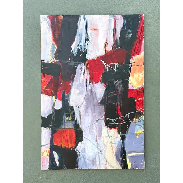 Vintage Abstract Expressionist Oil Painting on Canvas For Sale - Image 9 of 12