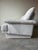 White Natuzzi Italian Postmodern White Leather Sofa For Sale - Image 8 of 12