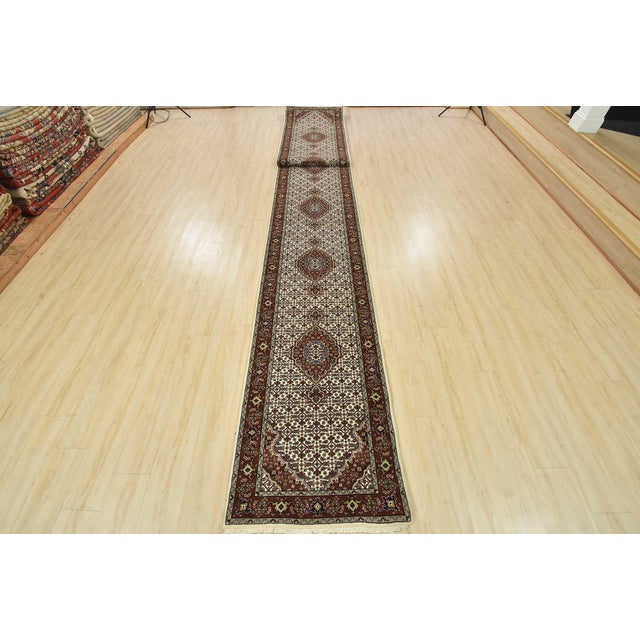 Farmhouse Tabriz Mahi Runner 2’9” X 27’1” Ivory Wool Traditional Hand-Knotted Rug For Sale - Image 3 of 12