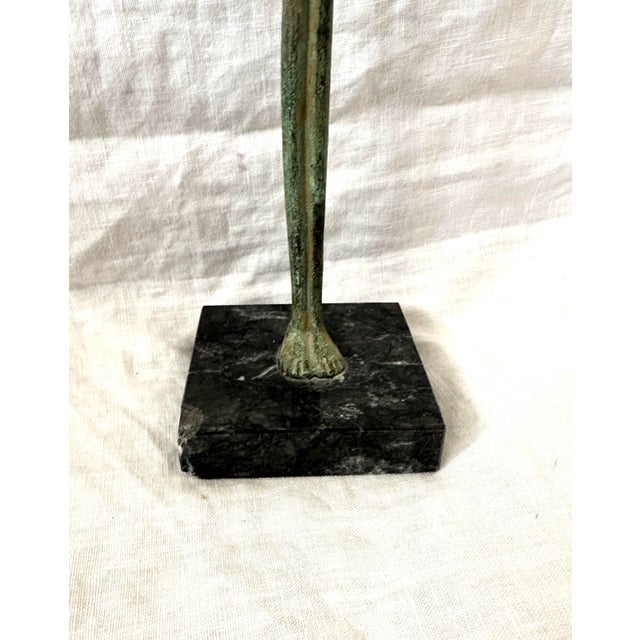 Mid 20th Century Vintage Bronze Statuette "Shadow of the Evening" by Museo Etrusco Guernacci Volterra For Sale - Image 5 of 10