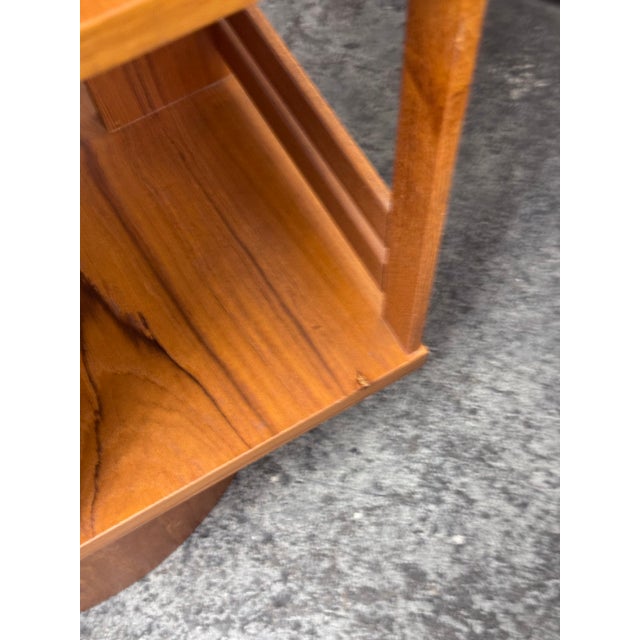 Late 20th Century Scandinavian Teak Wood Spinning Bookcase For Sale - Image 5 of 12