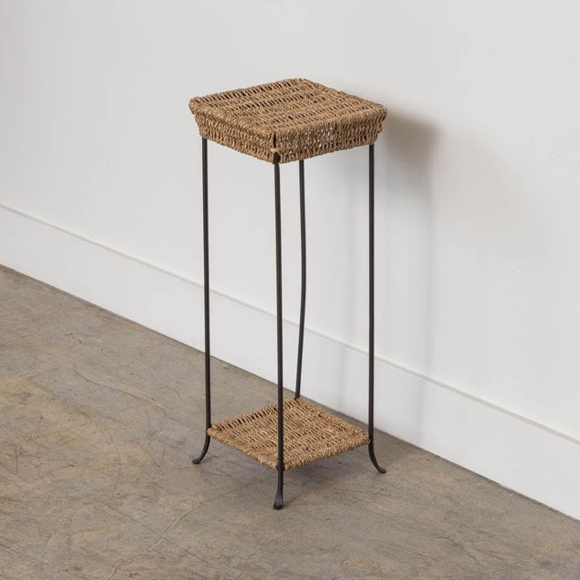 French 1960s French Rush and Iron Side Table For Sale - Image 3 of 11