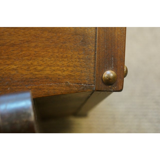 Vintage Solid Oak Baby Doll Sized Rocking Cradle Crib W Cushion & Quilt 27" For Sale - Image 9 of 17