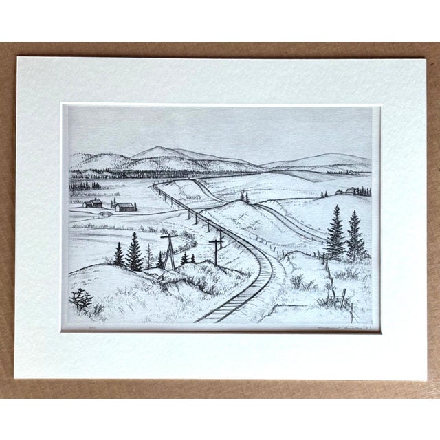 American Vintage 1939 Print in 11x14 Mat, Ready to Frame: Andrew Butler "Mount Holly" For Sale - Image 3 of 3