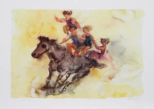 Chaim Gross, "Bareback Rider," Lithograph
