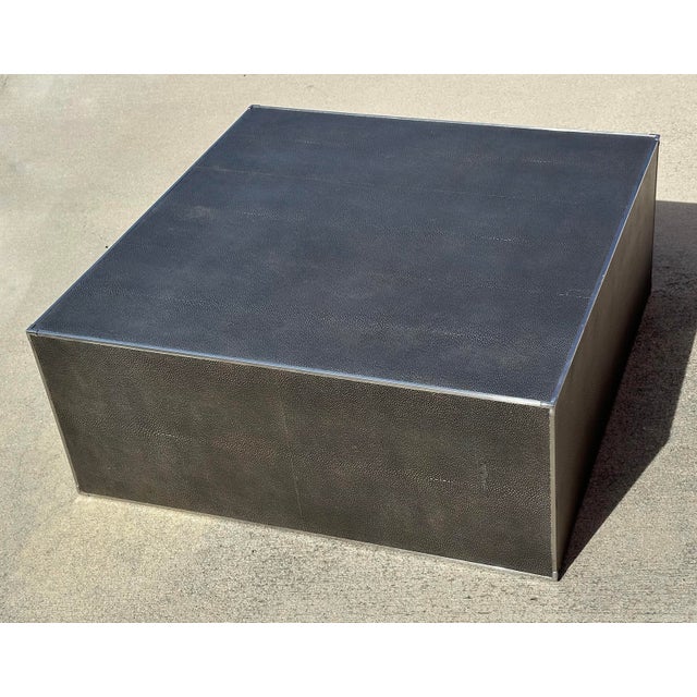 Saunderson Shagreen Plinth Square Coffee Table 36 x 36 x 13 A 1970s interpretation of French Art Deco design, our table...
