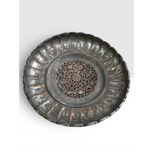 19th Century Dated Persian Qajar Tinned Copper Ewer Ablution Basin Set, Dated 1878. For Sale - Image 13 of 18