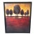 Framed Art Print Red Field With Silhouetted Trees Against a Warm Orange Sky For Sale