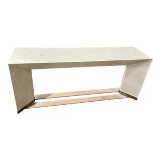 Vanguard Furniture Dune Sugar Coat White Brass Console Table For Sale