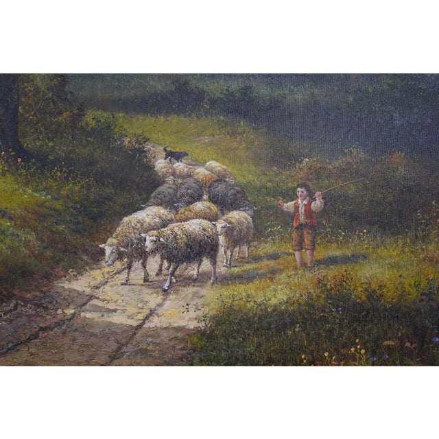 Paint Large Oil Painting on Canvas Shepard River Bend For Sale - Image 7 of 14