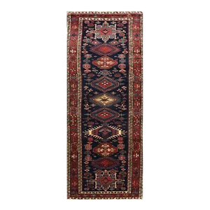 1930s Old Persian Heriz Runner Rug 3’5″ X 13’4″
