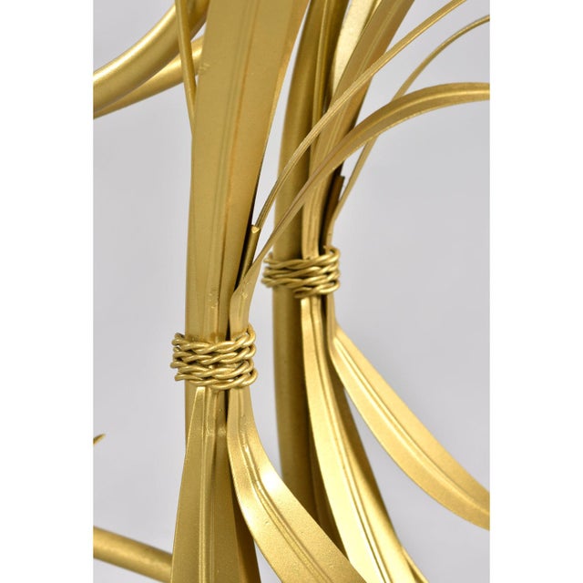 Metal Restored Vintage Gilded Wheat Sheaf Tole Sofa Table Base For Sale - Image 7 of 11