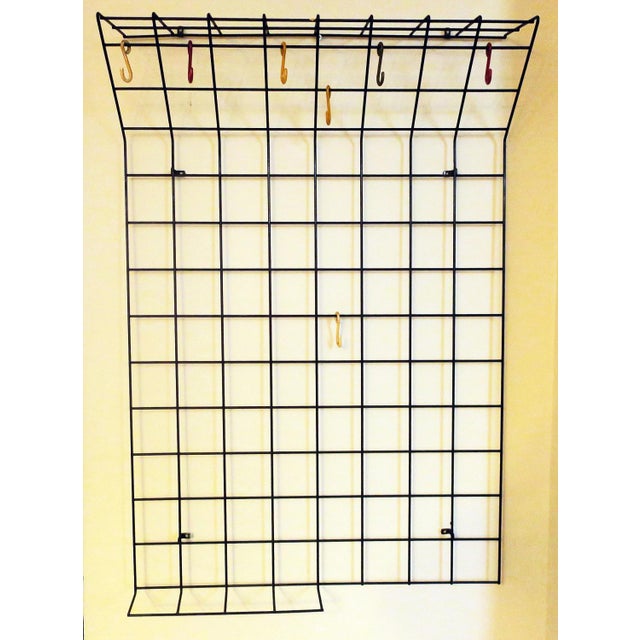 String Metal Wall Mount Coat, Hat and Umbrella Rack, 1960s For Sale - Image 6 of 12