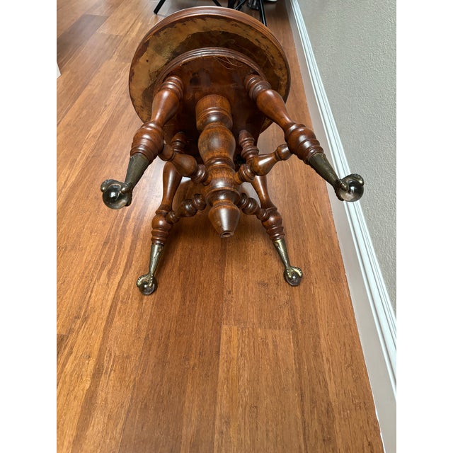 Early 20th Century Early 20th Century Antique Wood Piano Chair With Backrest For Sale - Image 5 of 9