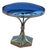 Cobalt Blue Concave Glass and Brass Table Lamp, 1950s For Sale