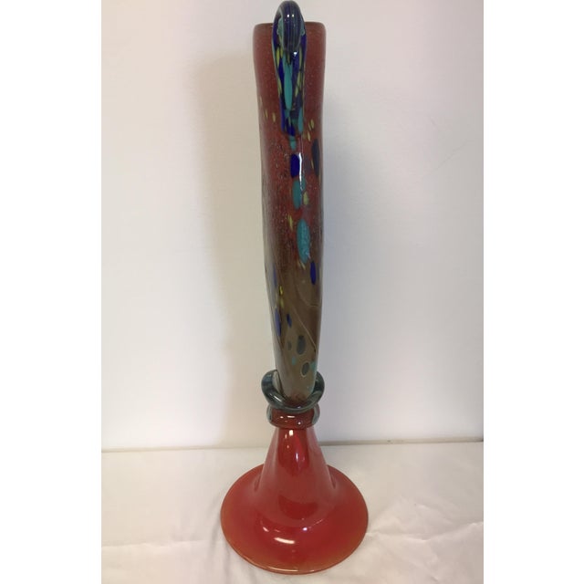 Tall Hand Blown Signed Glass Art Vase Chairish