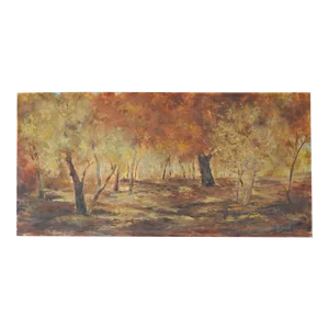 Vintage Impressionist Autumn Forest Painting